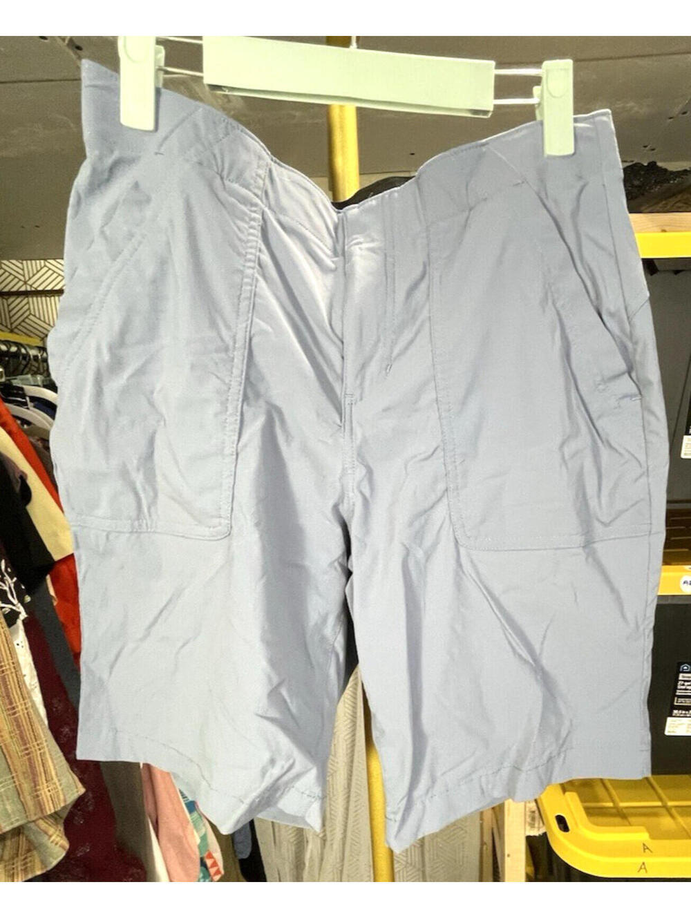Eddie Bauer Women's Shorts Size 8 Blue Gray Elastic Waist Chino Hiking Casual